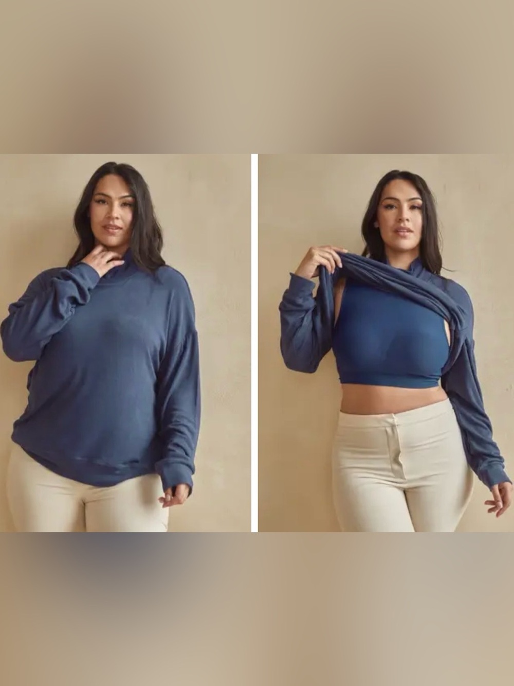 Klassy Network Oversize turtleneck sweater with built in bra